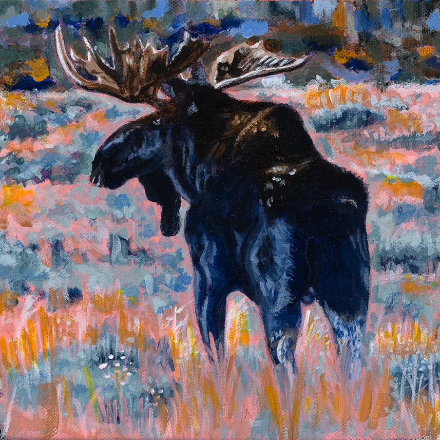 still wandering moose painting 