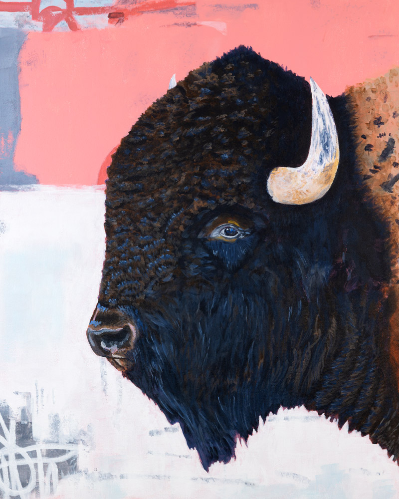 bison painting this coming winter mobile